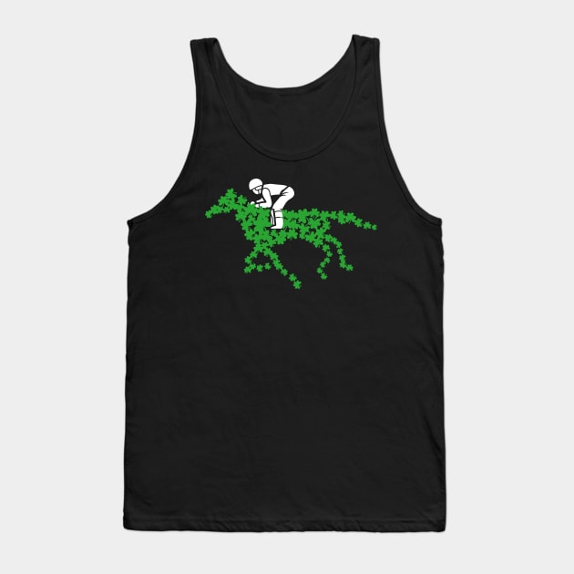 Race Horse Shamrock with Jockey Horse Funny lucky racing lover Tank Top by Artstastic